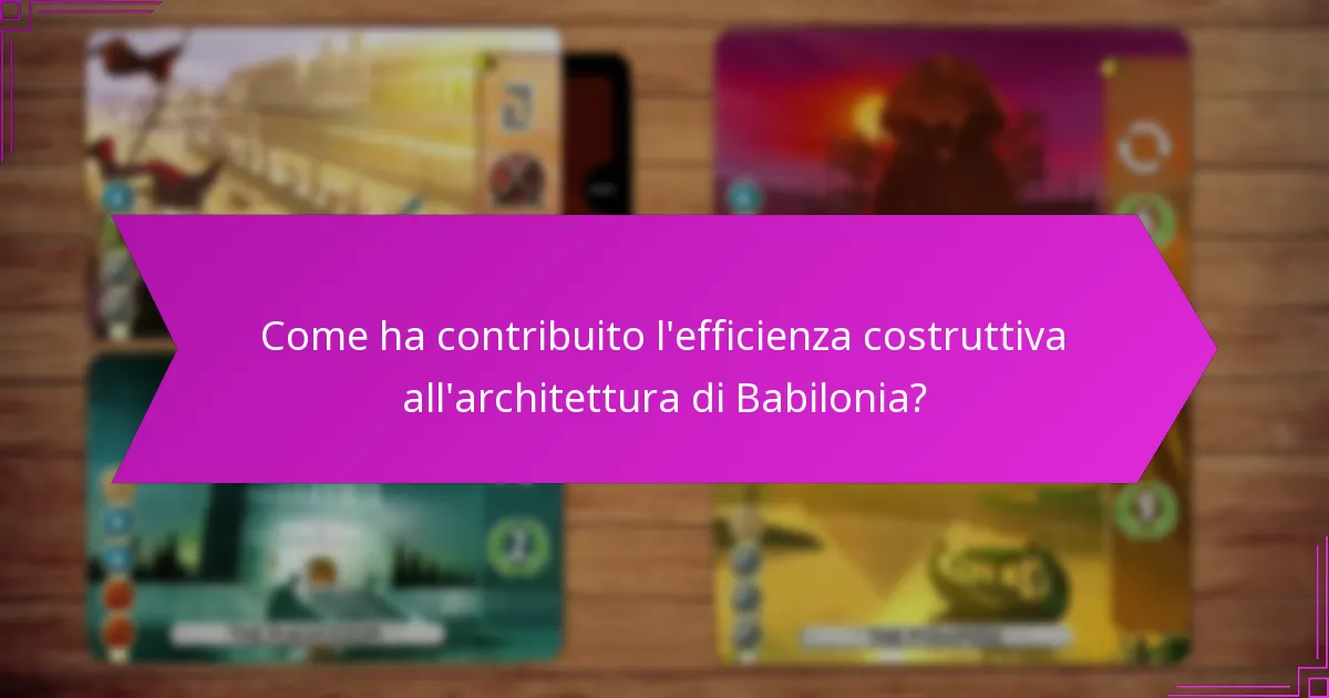 Come ha contribuito l’efficienza costruttiva all’architettura di Babilonia?