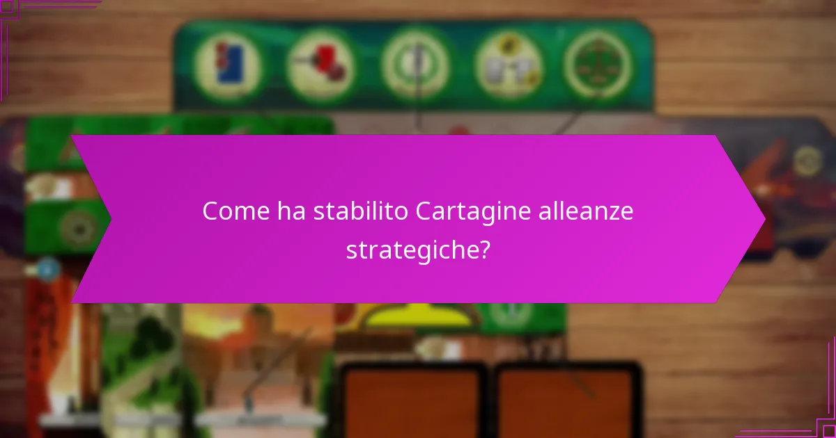 Come ha stabilito Cartagine alleanze strategiche?