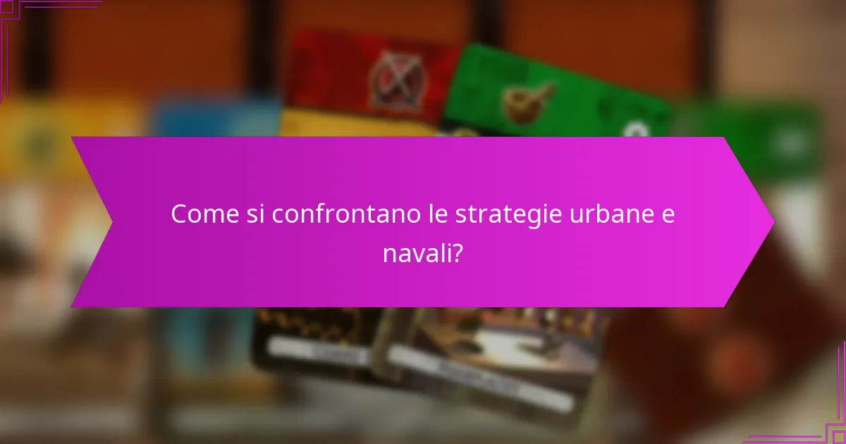 Come si confrontano le strategie urbane e navali?