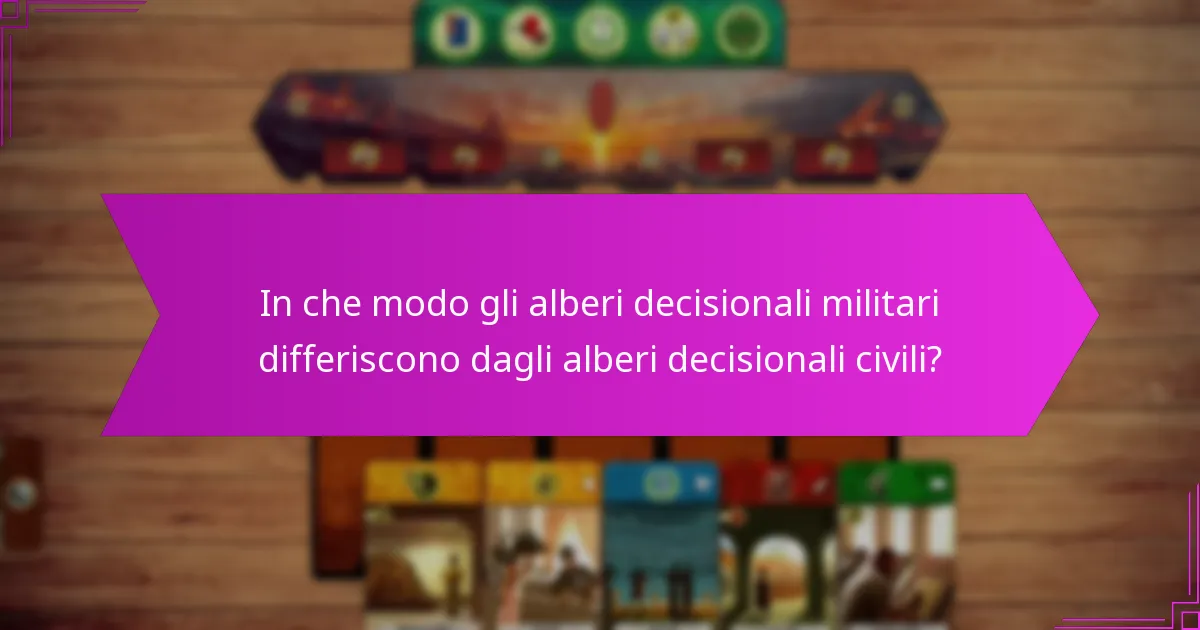 In che modo gli alberi decisionali militari differiscono dagli alberi decisionali civili?