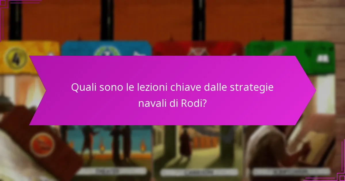 Quali sono le lezioni chiave dalle strategie navali di Rodi?