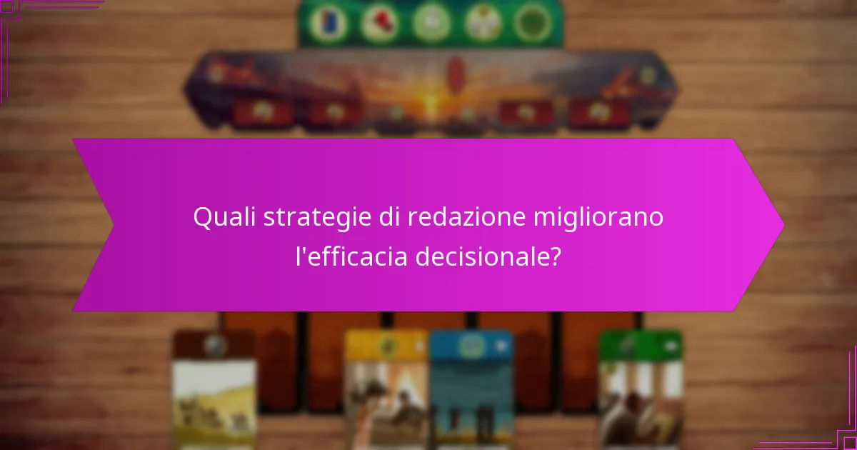 Quali strategie di redazione migliorano l’efficacia decisionale?