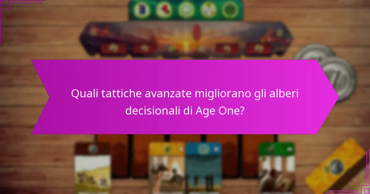 Quali tattiche avanzate migliorano gli alberi decisionali di Age One?
